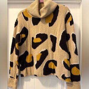 Moth Georgia Turtleneck Leopard Print Sweater by Anthropologie Size Small